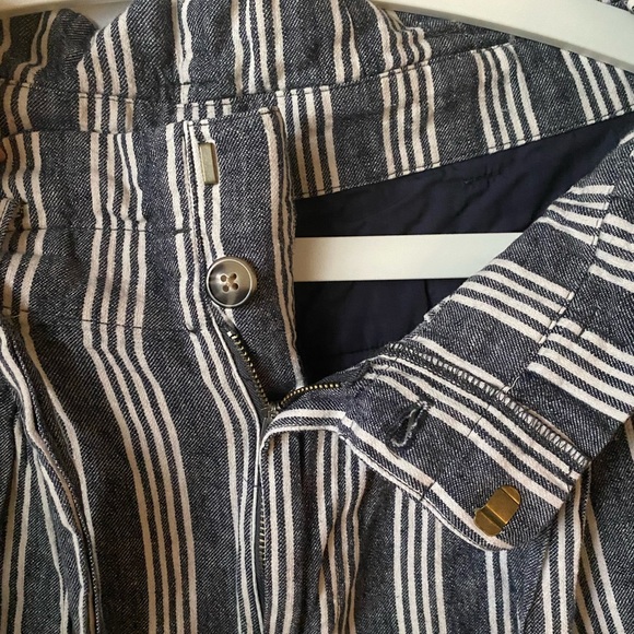 Madewell Paperbag Pants in Deep Indigo Stripe - Picture 8 of 8
